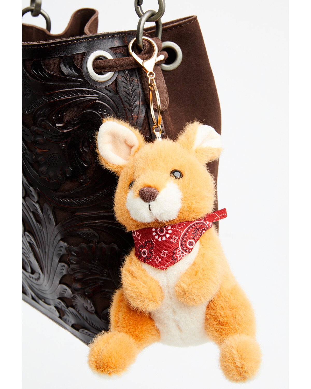 Shyanne Kangaroo Plush Bag Charm, Orange, hi-res