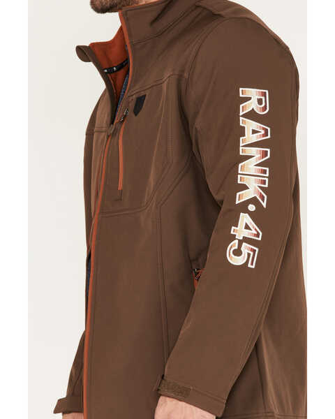 RANK 45 Men's Bronco Striped Embellished Softshell Jacket, Brown, hi-res