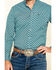 Wrangler 20X Men's Scale Print Performance Long Sleeve Western Shirt , Black/turquoise, hi-res