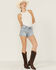 Image #1 - Cleo + Wolf Women's Light Wash High Rise Signature Pocket Shorts, Light Wash, hi-res