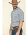 Tuf Cooper Men's Competition White Stretch Paisley Print Short Sleeve Western Shirt , Blue, hi-res
