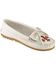 Women's Minnetonka Thunderbird II Moccasins, White, hi-res