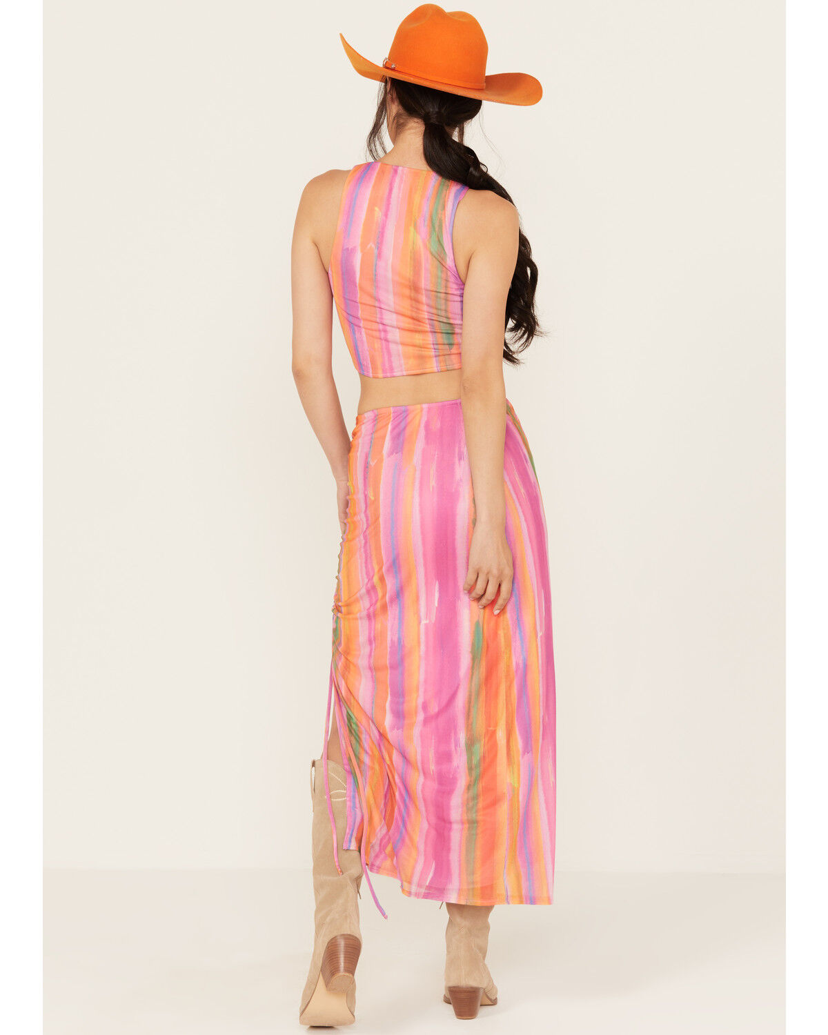 Image #3 - Show Me Your Mumu Women's Dazy Mesh Striped Midi Skirt, Pink, hi-res