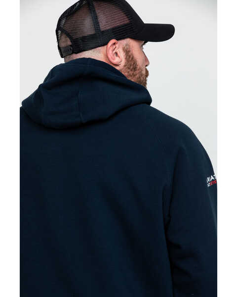 Image #2 - Ariat Men's FR Primo Fleece Logo Hooded Work Sweatshirt - Big , Navy, hi-res