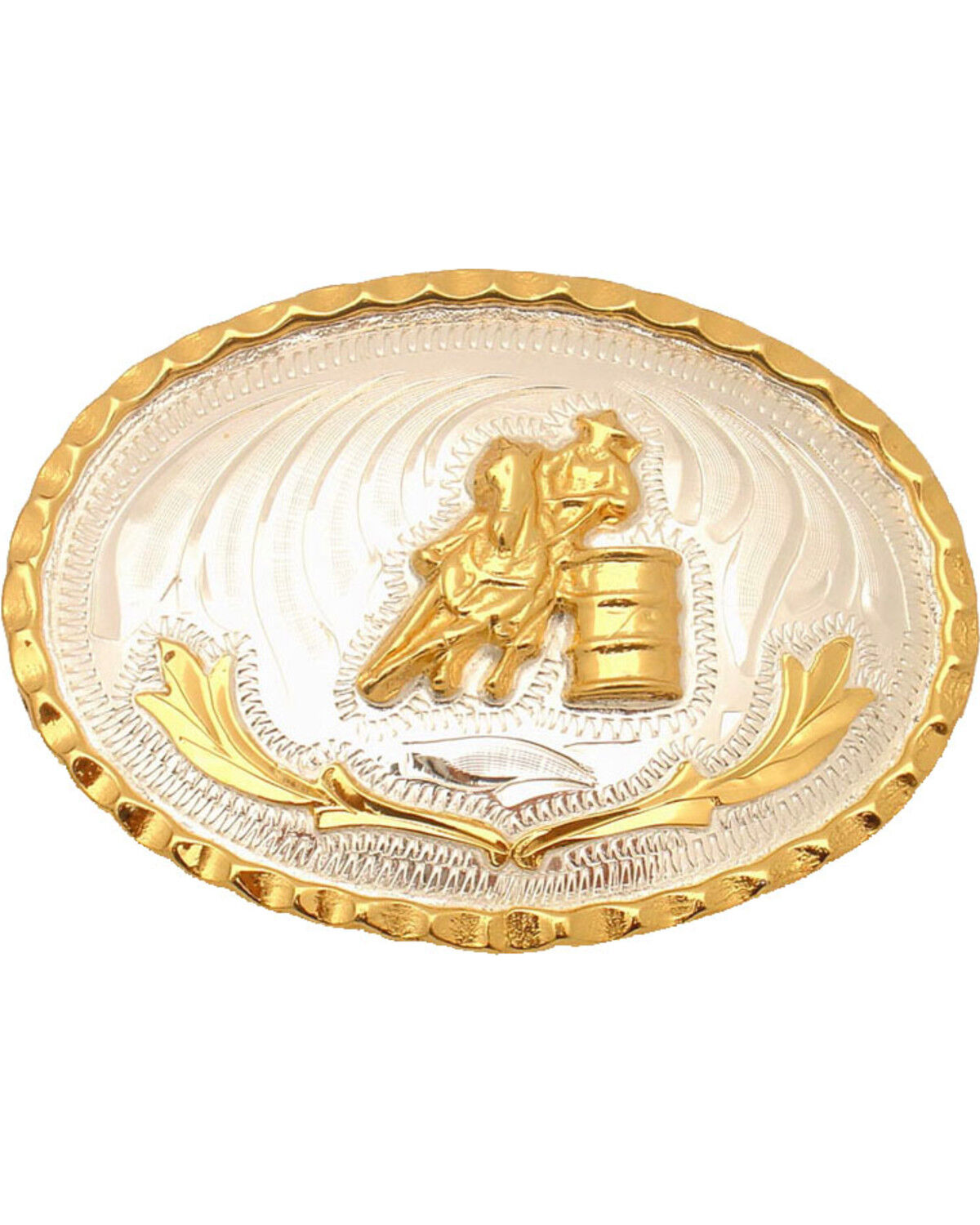 Image #1 - Western Express Women's Small Barrel Racing Belt Buckle, Silver, hi-res
