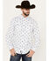 Image #1 - Moonshine Spirit Men's Attitude Paisley Print Long Sleeve Snap Western Shirt, White, hi-res