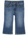 Image #2 - Wrangler Infant Girls' Dark Wash Bootcut Denim Jeans, Blue, hi-res