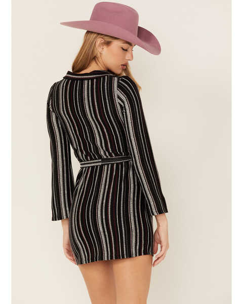 Image #4 - Sadie & Sage Women's Never Too Much Stripe Dress, Black, hi-res