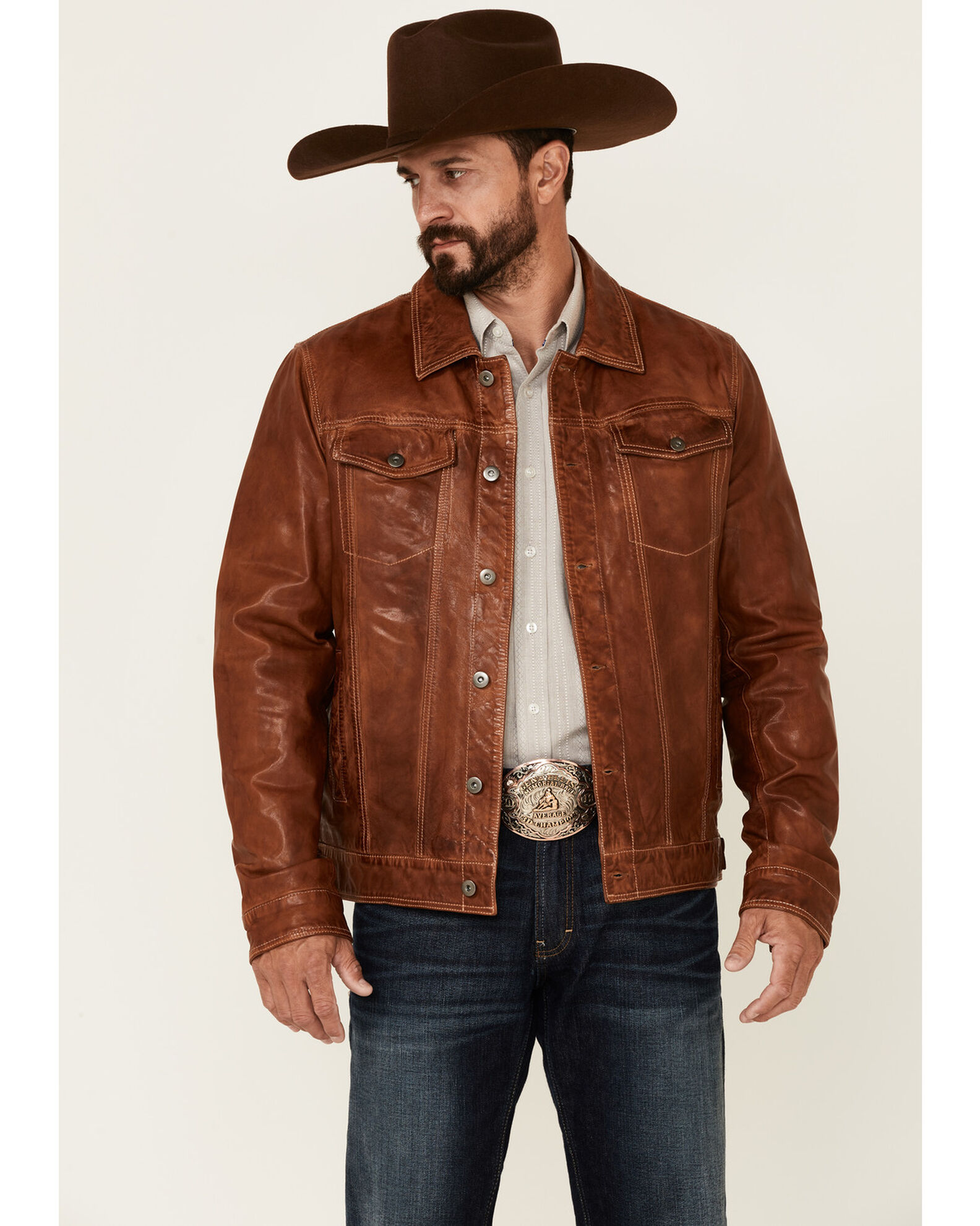Trucker jacket deals tan