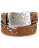 Shyanne Women's Floral Filigree Western Belt, Tan, hi-res