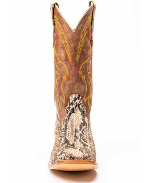 Image #4 - Cody James Men's Exotic Python Western Boots - Broad Square Toe, Brown, hi-res