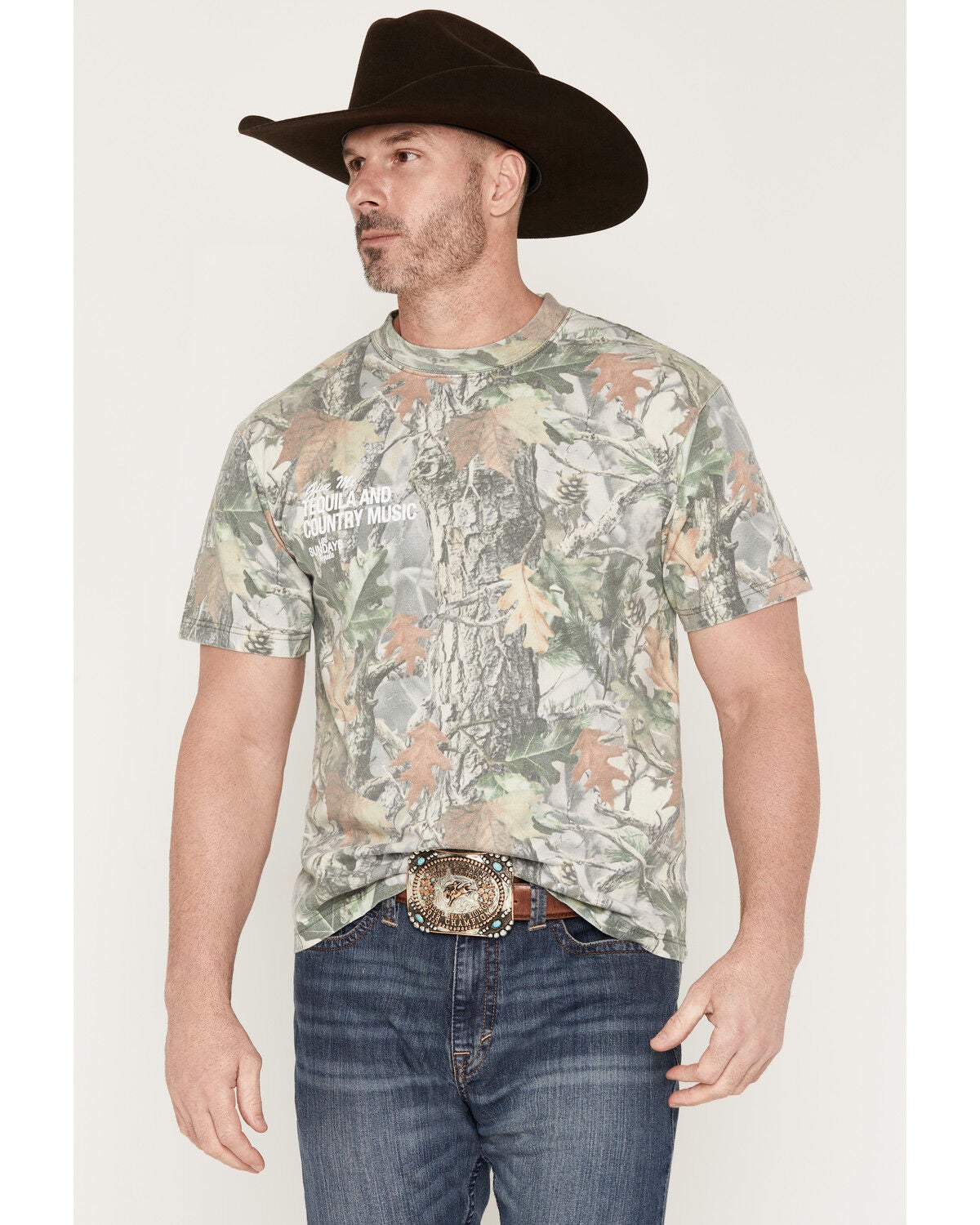 Image #2 - Los Sundays Men's Tequila & Country Music Camo Print Short Sleeve Graphic T-Shirt, Camouflage, hi-res