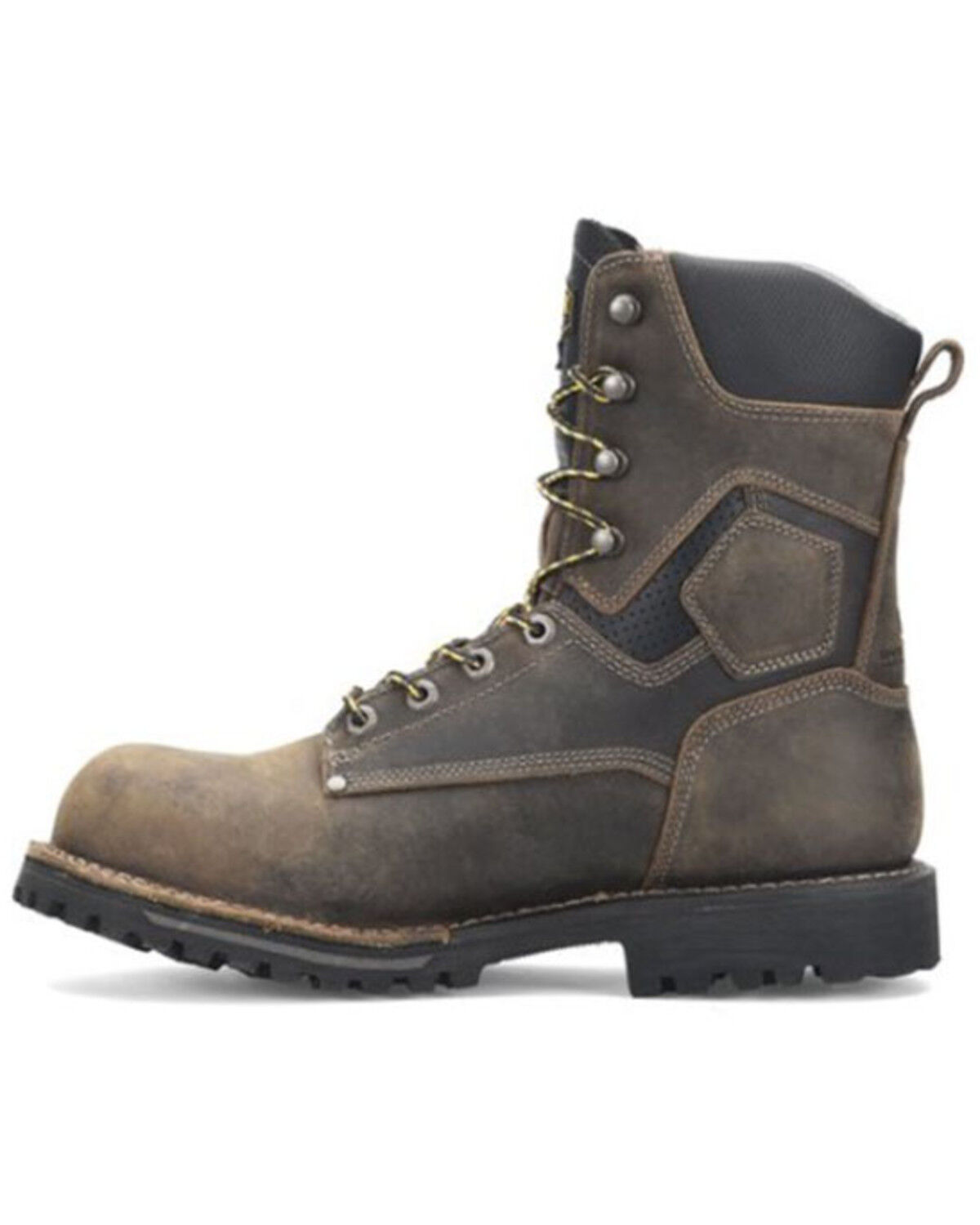 Image #2 - Carolina Men's Pitstop Waterproof 8" Work Boots - Carbon Toe, Brown, hi-res