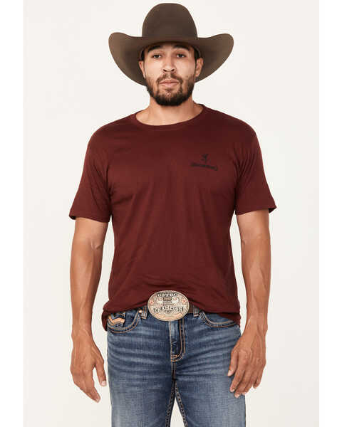 Browning Men's Built To Last Short Sleeve Graphic T-Shirt, Maroon, hi-res