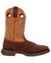 Image #4 - Durango Men's Rebel Saddle Western Boots - Broad Square Toe, Brown, hi-res