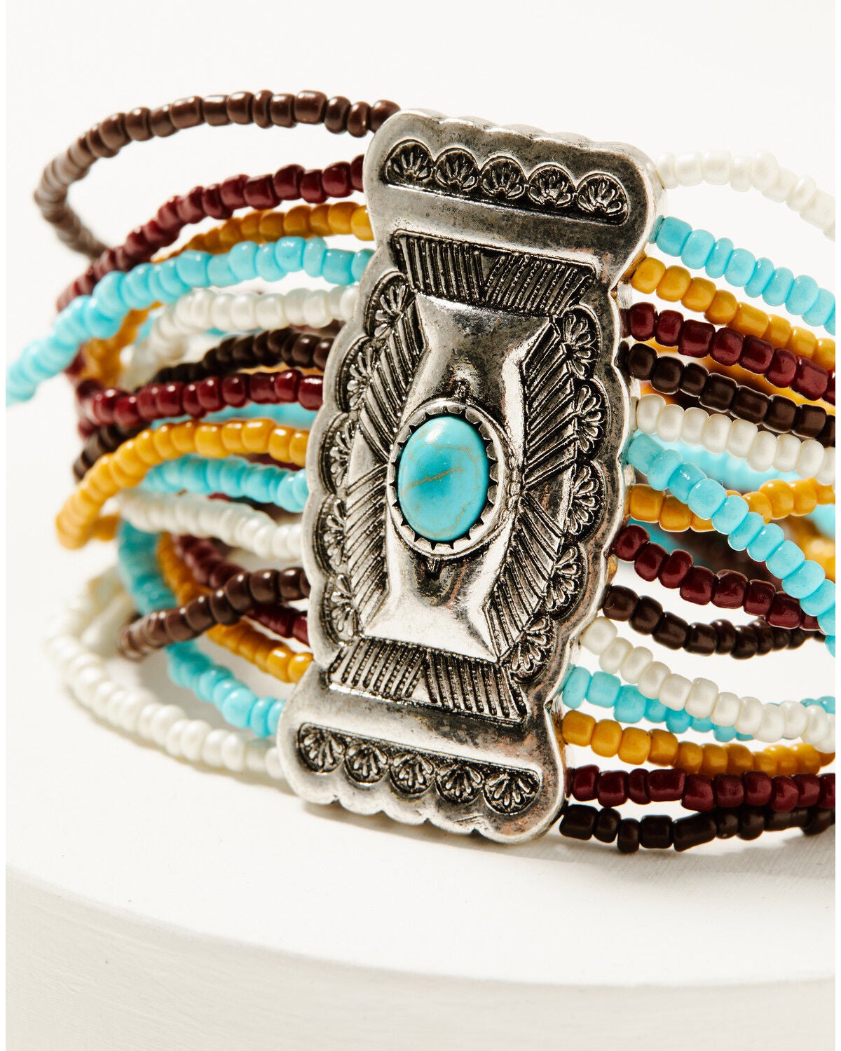 Image #2 - Shyanne Women's Frontier Antique Seed Bead Stretch Bracelet, Silver, hi-res