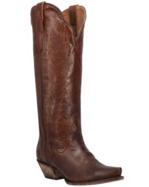 Image #1 - Dan Post Women's Cognac Western Boots - Snip Toe, , hi-res