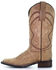 Image #3 - Circle G Women's Saddle Embroidered Leather Western Boot - Broad Square Toe, Tan, hi-res
