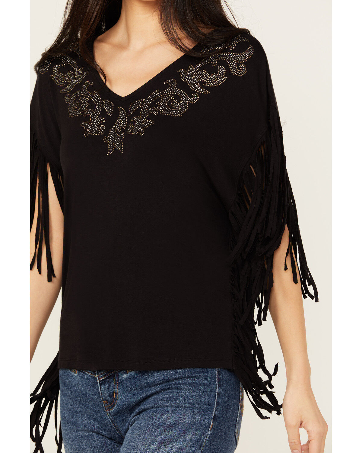 Image #3 - Idyllwind Women's Milner Fringe Short Sleeve Studded Shirt, , hi-res