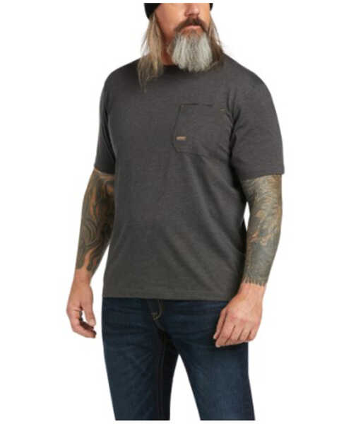 Ariat Men's Rebar Workman Full Cover Graphic Work Pocket T-Shirt , Charcoal, hi-res