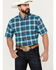Image #1 - Ariat Men's Pro Series Kenneth Classic Fit Button Down Short Sleeve Western Shirt, Blue, hi-res