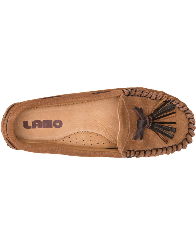 Lamo Footwear Women's Leah Tasseled Moccasins - Moc Toe, Chestnut, hi-res