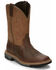 Justin Men's Carbide Western Work Boots - Soft Toe, Brown, hi-res