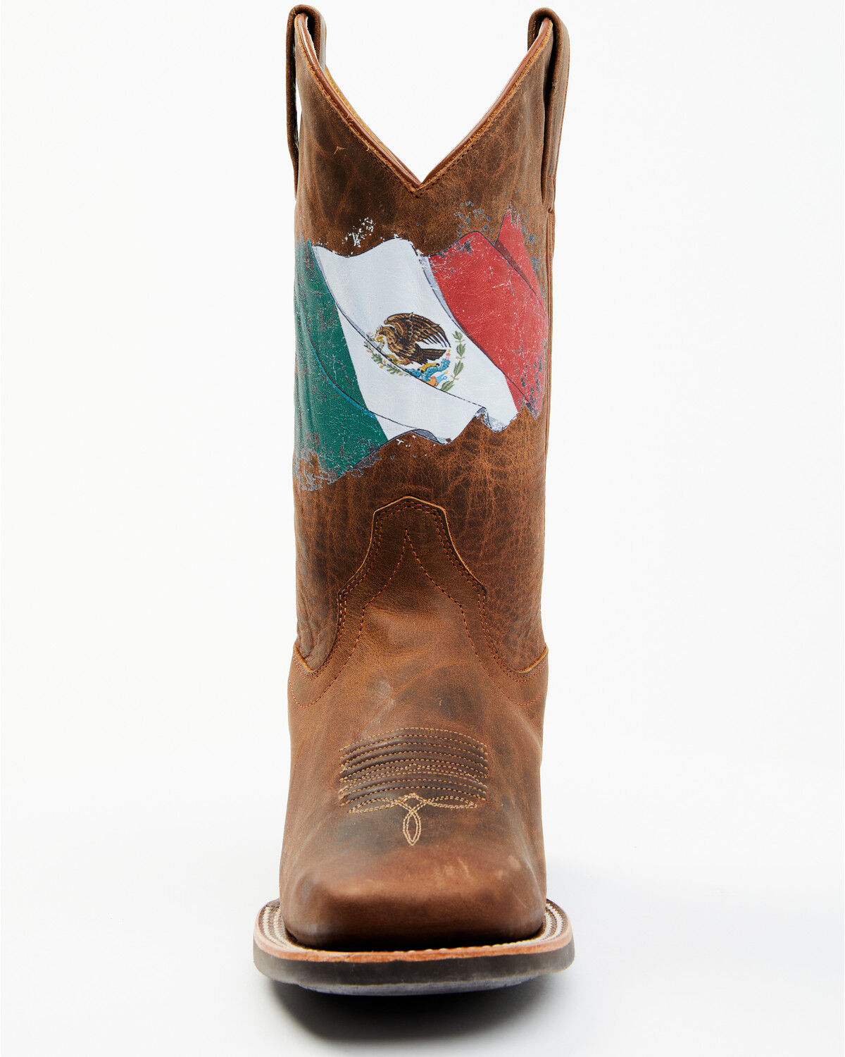 Image #5 - RANK 45® Women's Arbie Western Performance Boots - Broad Square Toe, Brown, hi-res