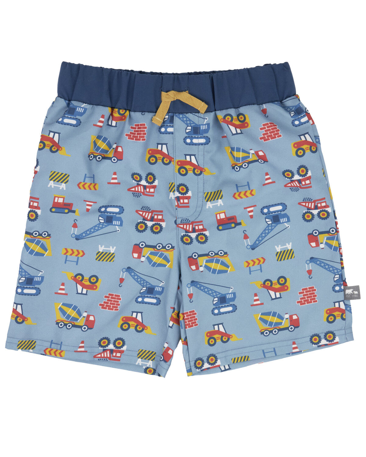 Image #1 - Rugged Bear Toddler Boys' Construction Print Swim Shorts, Blue, hi-res