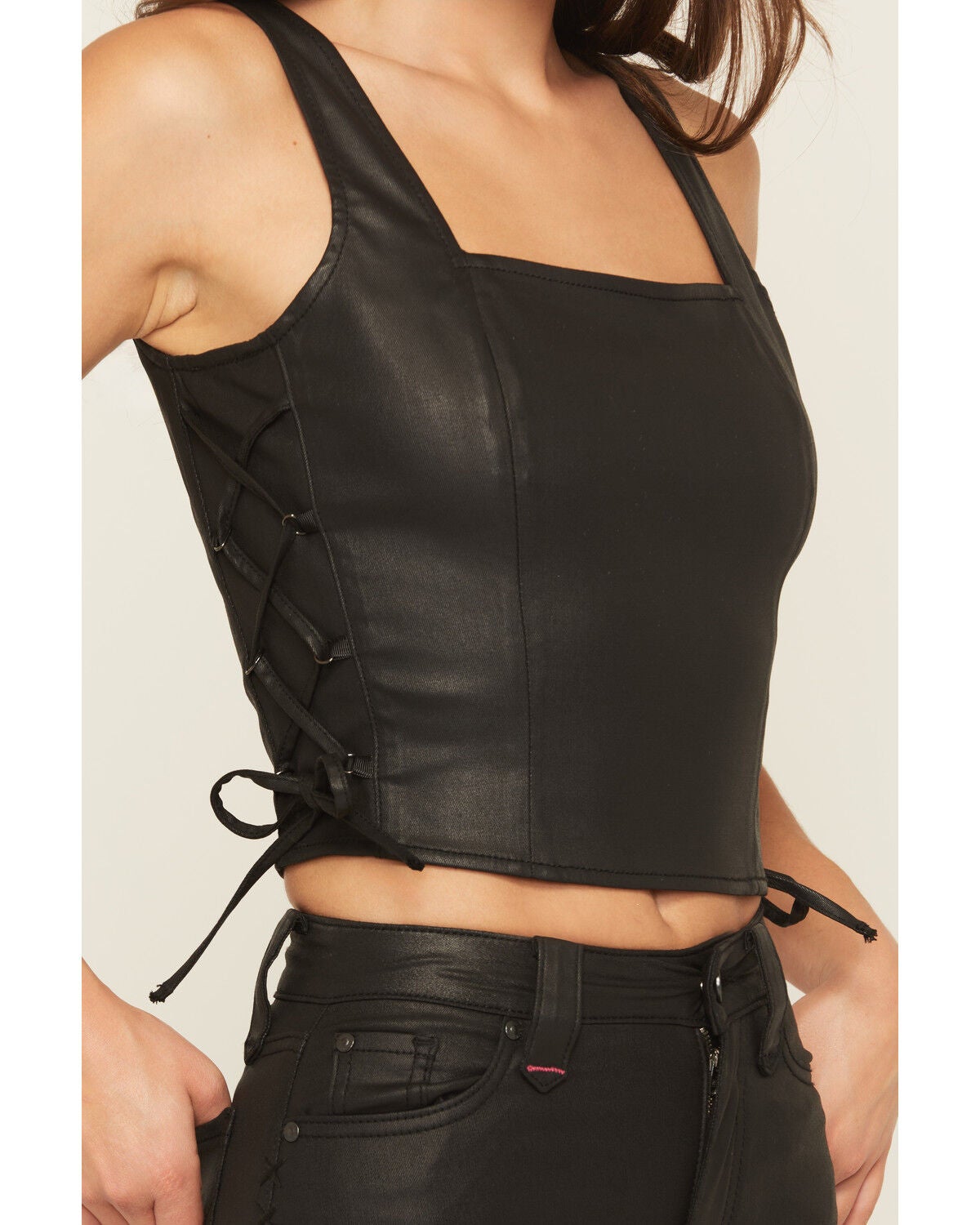 Image #3 - Idyllwind Women's Oxford Lace-Up Cropped Bustier, Black, hi-res