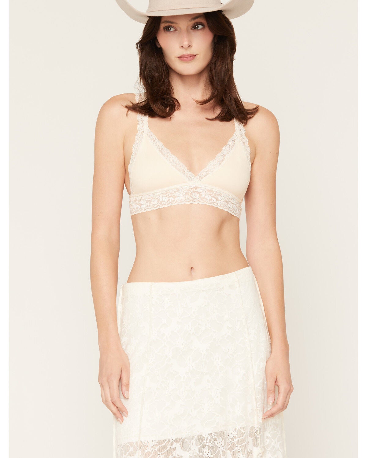 Fornia Women's Lace Bralette, Tan, hi-res