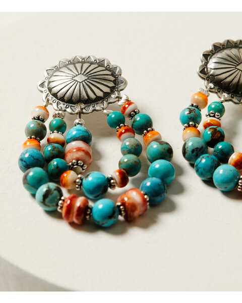 Image #3 - Paige Wallace Women's Beaded & Concho Earrings, Turquoise, hi-res