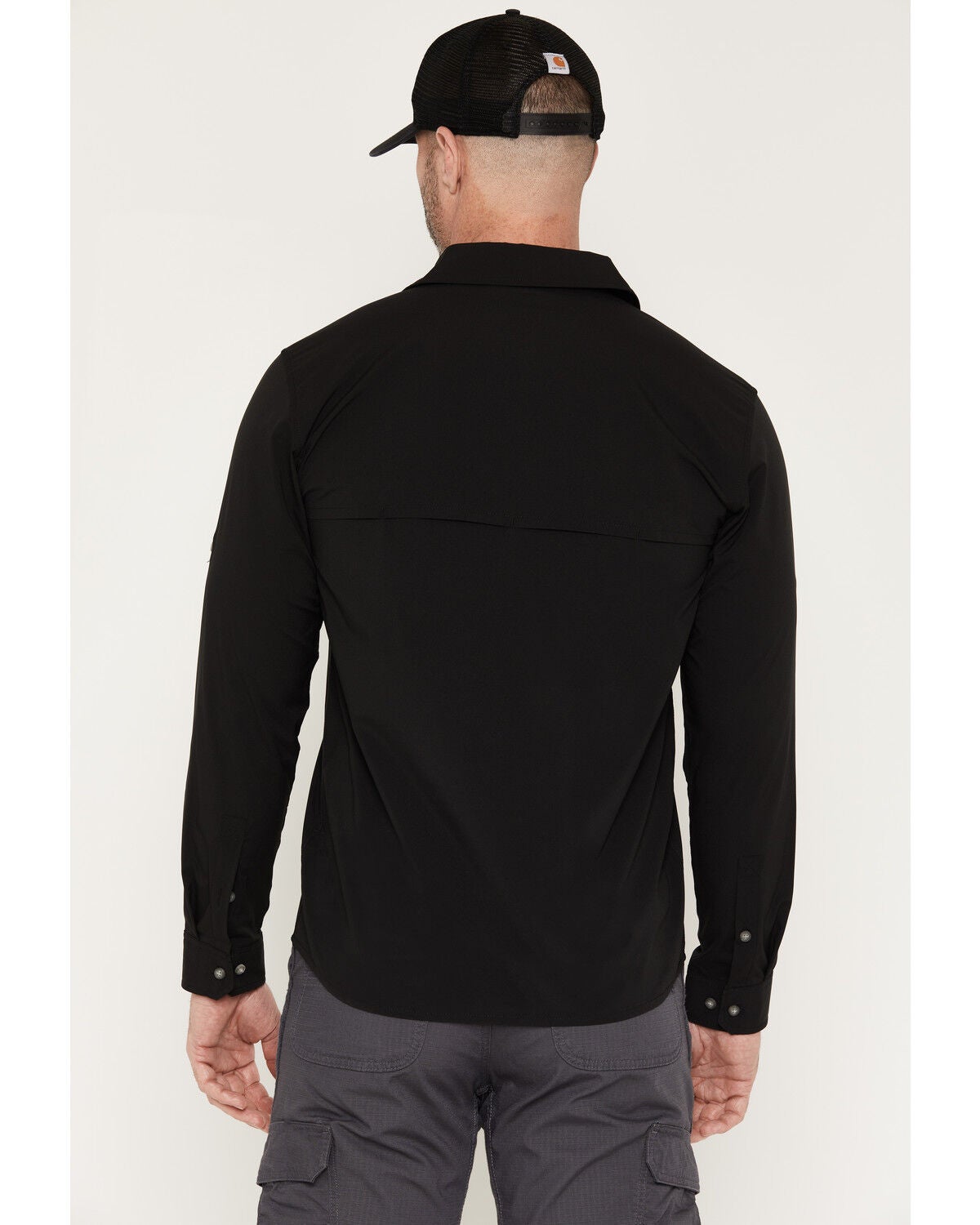 Image #4 - Carhartt Men's Force&reg; Sun Defender&trade; Relaxed Fit Lightweight Long Sleeve Button-Down Work Shirt, Black, hi-res