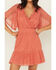 Image #3 - Shyanne Women's Faux Wrap Lace Mini Dress, Dark Pink, hi-res