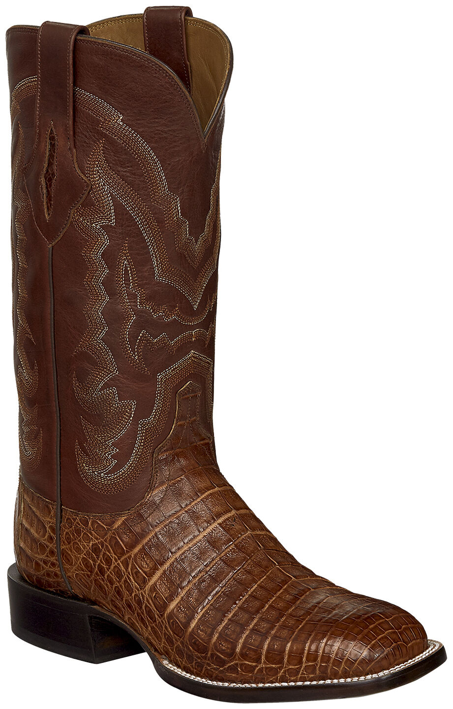 crocodile square toe boots