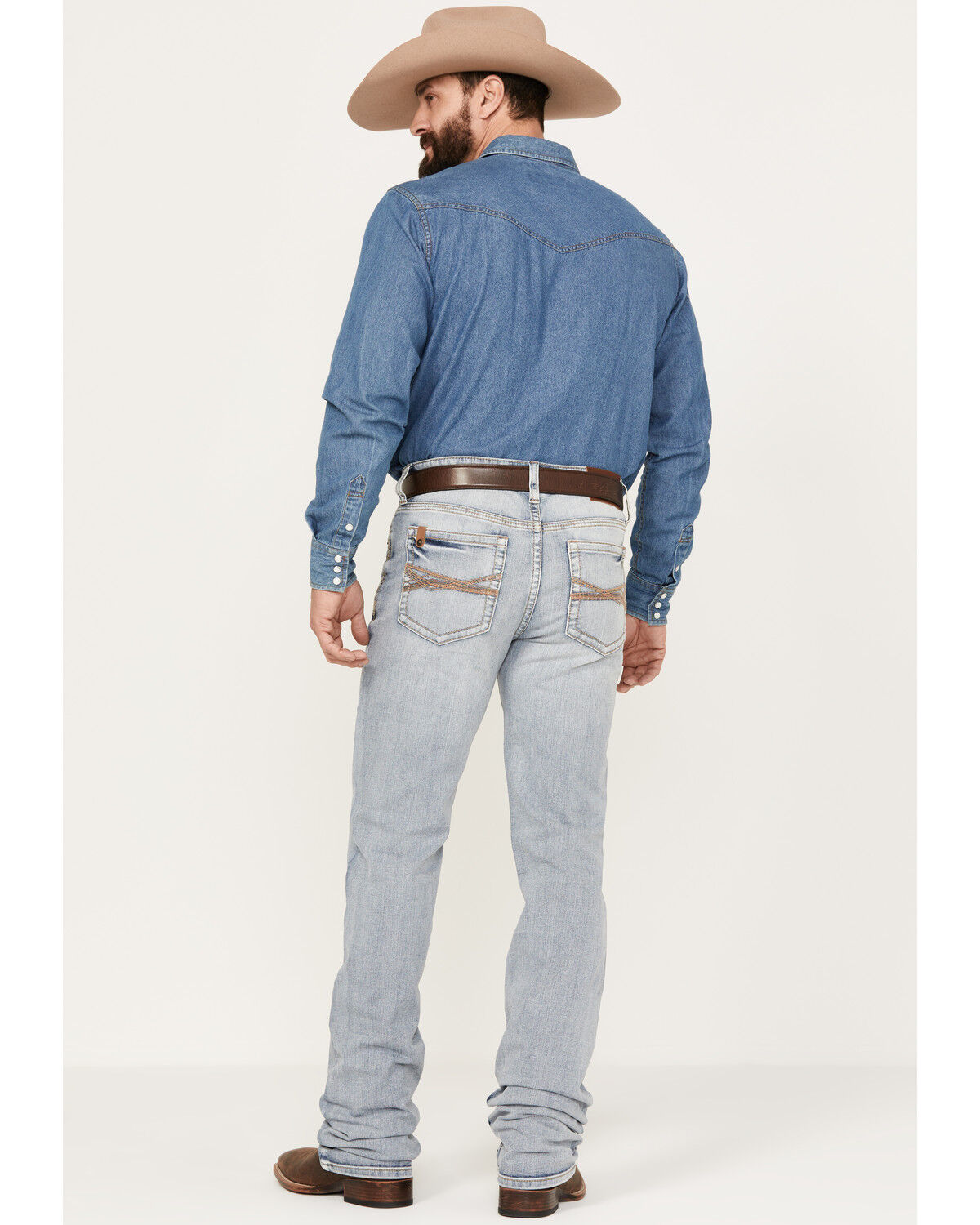 Image #3 - RANK 45® Men's Ringo Light Wash Stackable Straight Performance Stretch Denim Jeans, Blue, hi-res