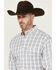 Image #2 - George Strait By Wrangler Men's Plaid Print Long Sleeve Button-Down Stretch Shirt, White, hi-res