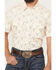 Image #3 - Rock & Roll Denim Men's Dale Drisby Longhorn Print Short Sleeve Snap Stretch Western Shirt, Cream, hi-res