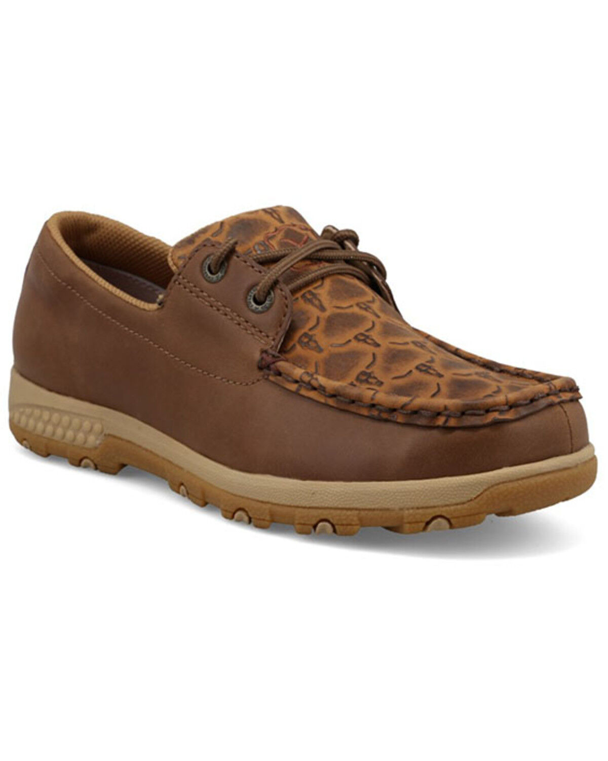 Image #1 - Twisted X Women's Boat Shoe Driving Mocs, Brown, hi-res