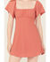 Image #3 - Originality Women's Emma Flutter Sleeve Tie-Back Mini Dress, Rust Copper, hi-res
