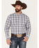 Cody James Men's Tonight Small Plaid Button Down Western Shirt , White, hi-res