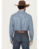 Image #4 - Cinch Men's Tonal Floral Long Sleeve Snap Performance Western Shirt, Blue, hi-res