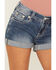Image #4 - Miss Me Women's Medium Wash Mid Rise Rolled Hem Denim Shorts, Medium Wash, hi-res