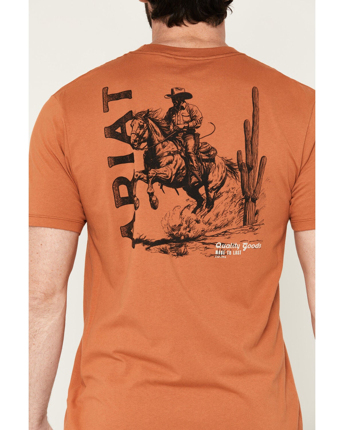 Image #4 - Ariat Men's Tobacco Tough Short Sleeve Graphic T-Shirt, Orange, hi-res