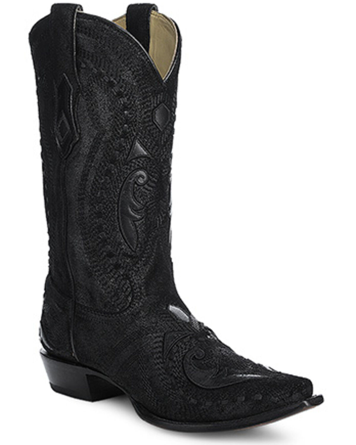 Image #1 - Corral Men's Embroidered Western Boots - Snip Toe, Black, hi-res