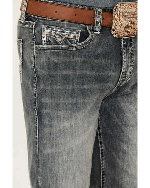 Image #4 - Rock & Roll Denim Men's Medium Vintage Wash Double Barrel Stretch Relaxed Straight Jeans , , hi-res