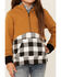 Image #3 - Ampersand Avenue Infant and Toddler's Buffalo Check 1/2 Zip Hooded Pullover , Camel, hi-res