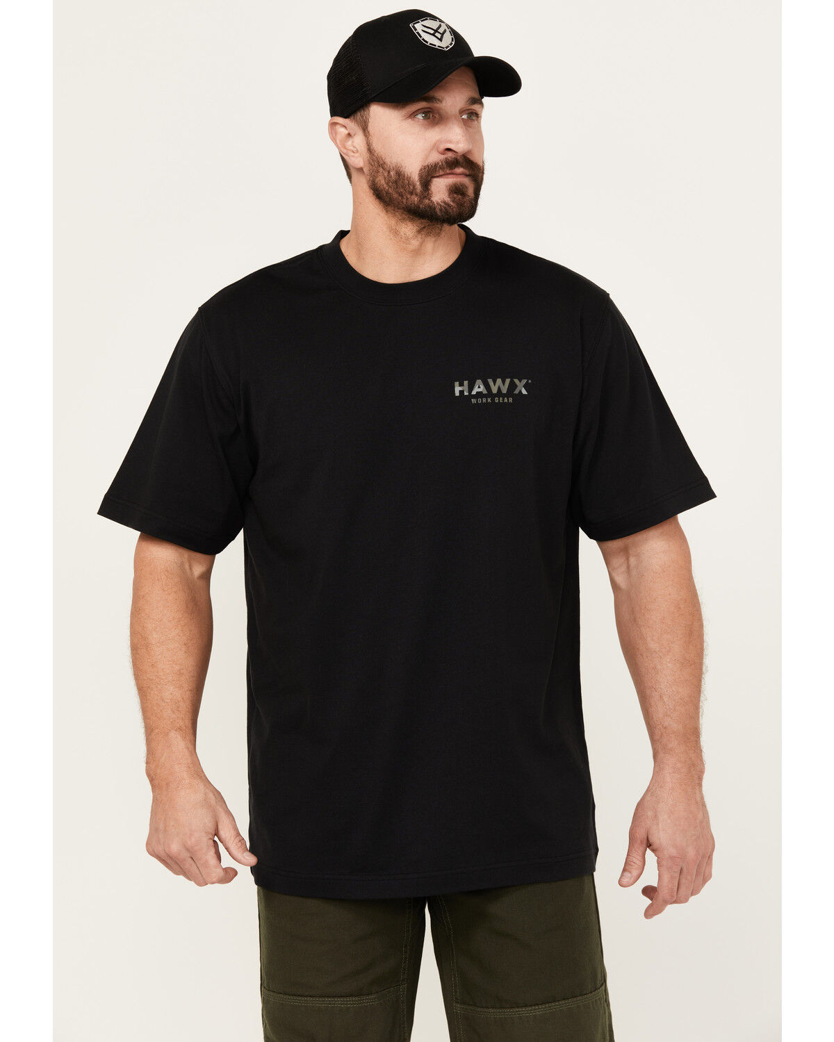Image #1 - Hawx Men's Camo Logo Short Sleeve Graphic Work T-Shirt, Black, hi-res