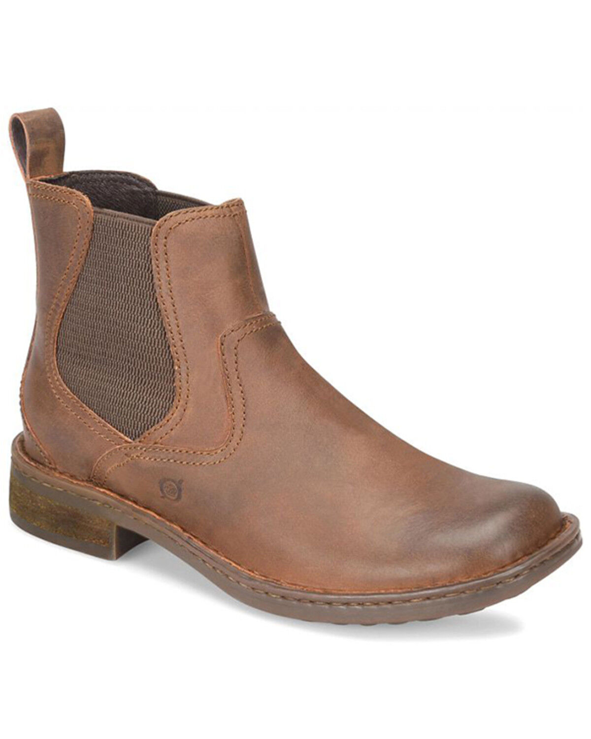 Image #1 - Born Men's Hemlock Chelsea Boots - Broad Square Toe, Brown, hi-res