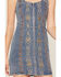 Image #3 - Blue B Women's Medium Wash Embroidered Denim Mini Dress, Medium Wash, hi-res
